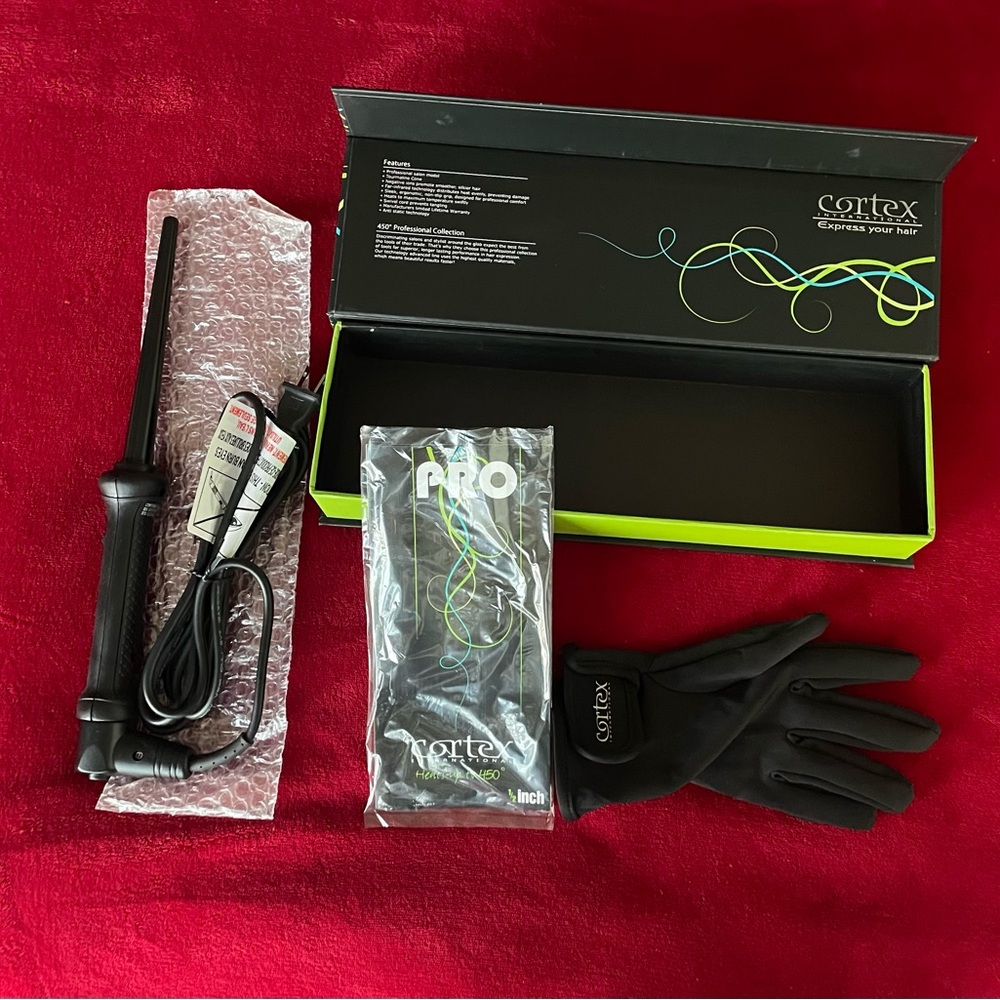 Cortex International Pro Collection 1/2 In CTX-5GCIB Black Curling Iron w/ Glove
